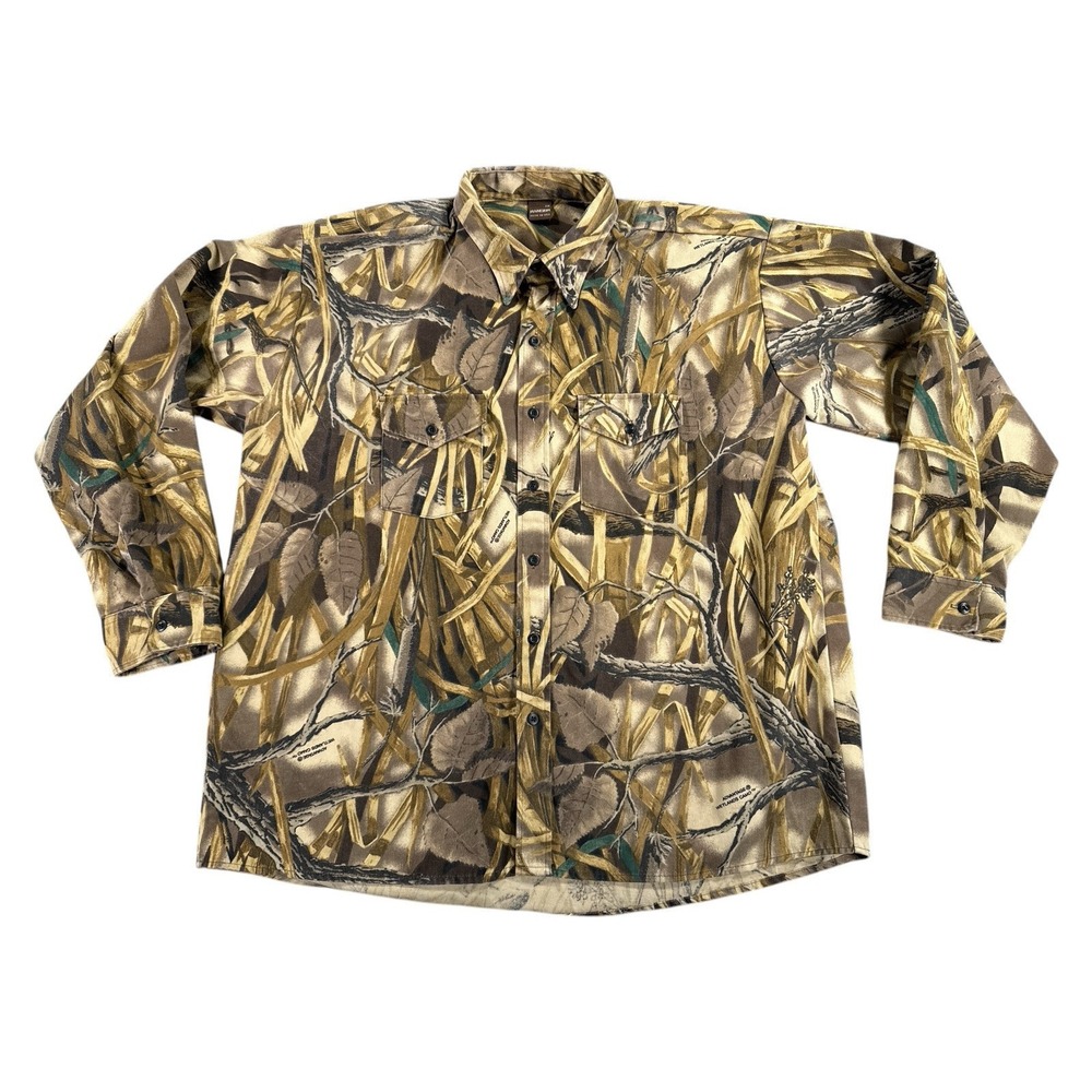 Ranger Shirt Men's XXL Camo Advantage Camouflage Button Down Hunting VTG Relaxed